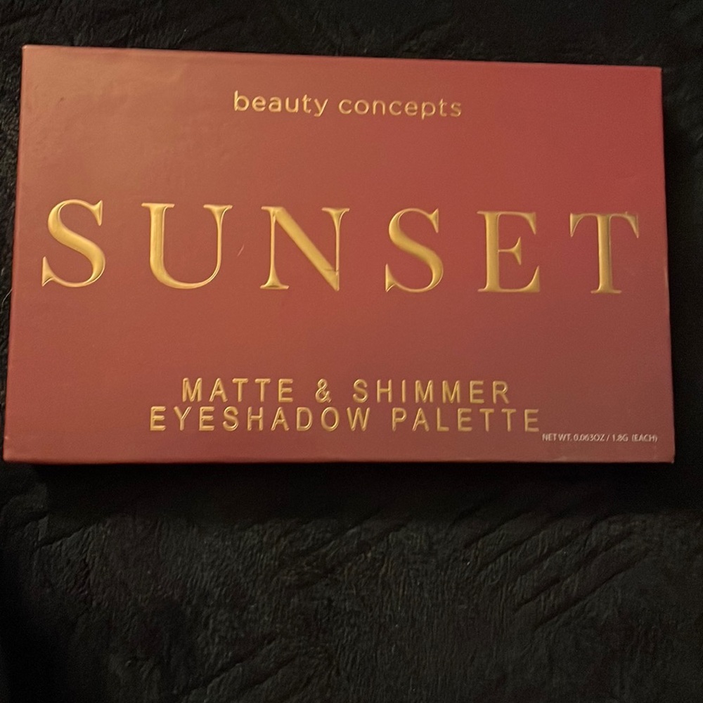 Sunset, matte, and shimmer eyeshadow palette by beauty concepts